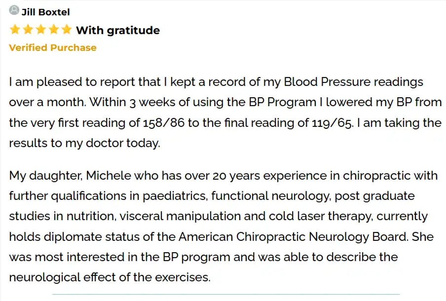 The Blood Pressure Program Customer Review